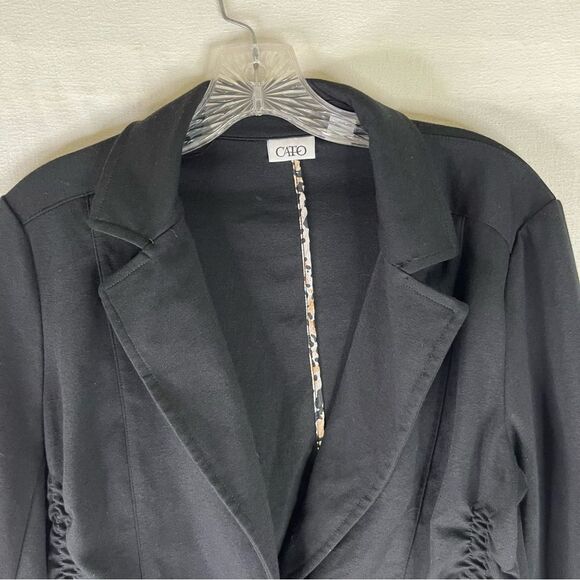 Cato Blazer Women’s Black Notched Lapel One Button Business Casual Jacket Small - Picture 3 of 10